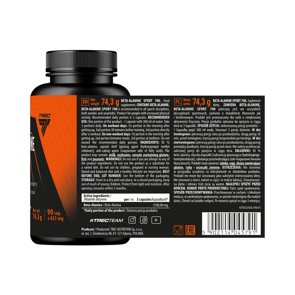 Trec Endurance Beta Alanine 700 90 cápsulas