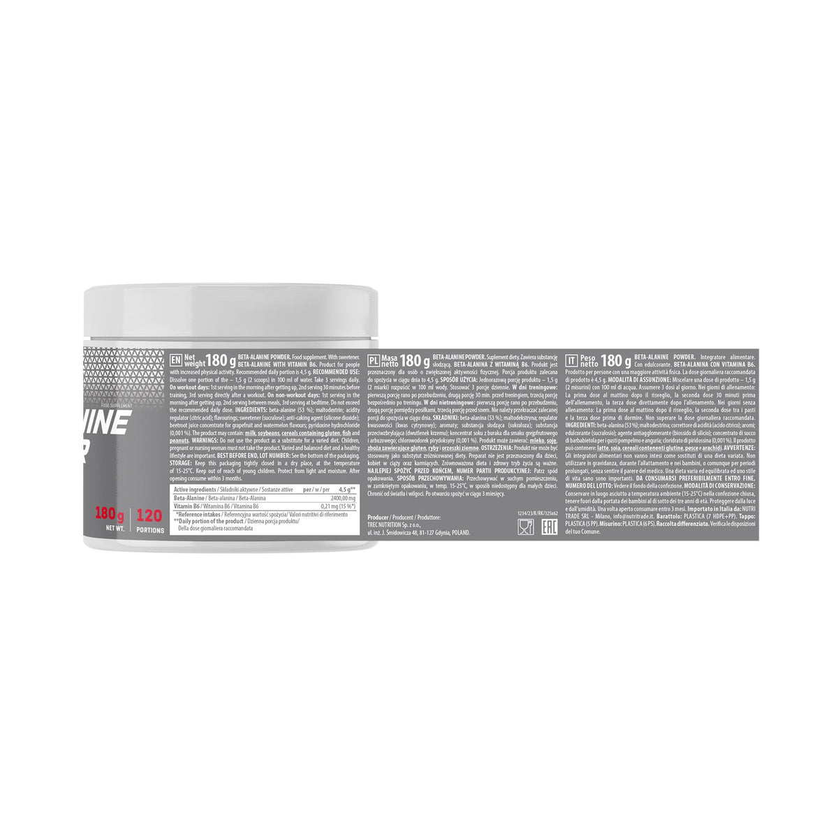 Trec Beta Alanine Powder 180 g Sandía