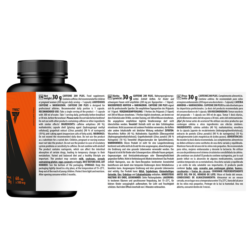 Trec Endurance Caffeine 200 Plus 60 cápsulas