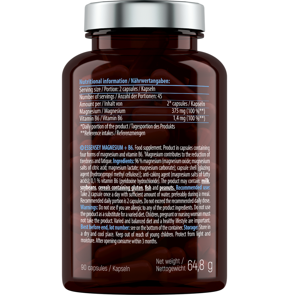 Essensey Magnesium B6 90 cápsulas