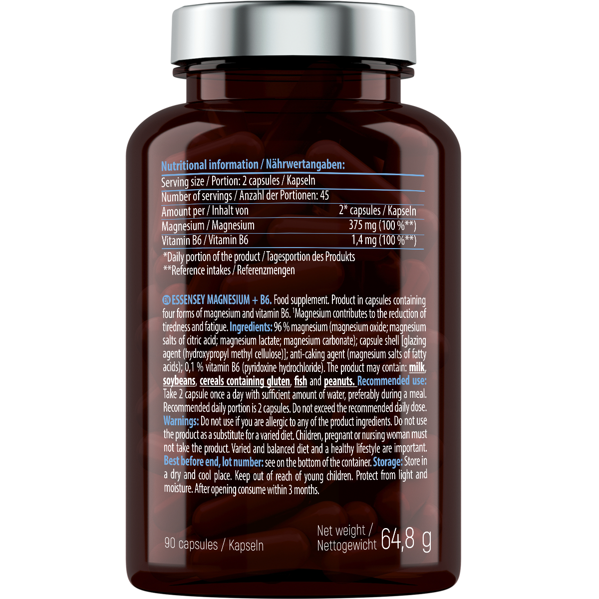 Essensey Magnesium B6 90 cápsulas