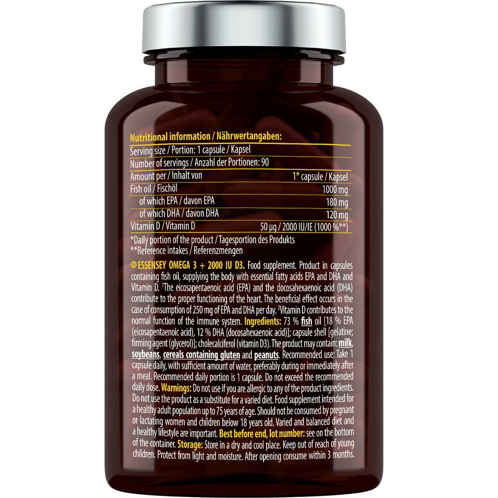 Essensey Omega 3 + 2000 IU D3 90 cápsulas