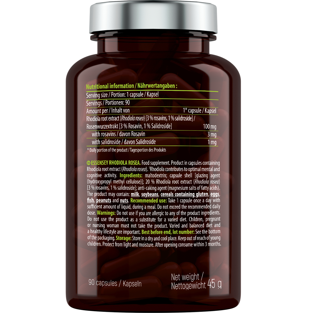 Essensey Rhodiola Rosea 90 cápsulas