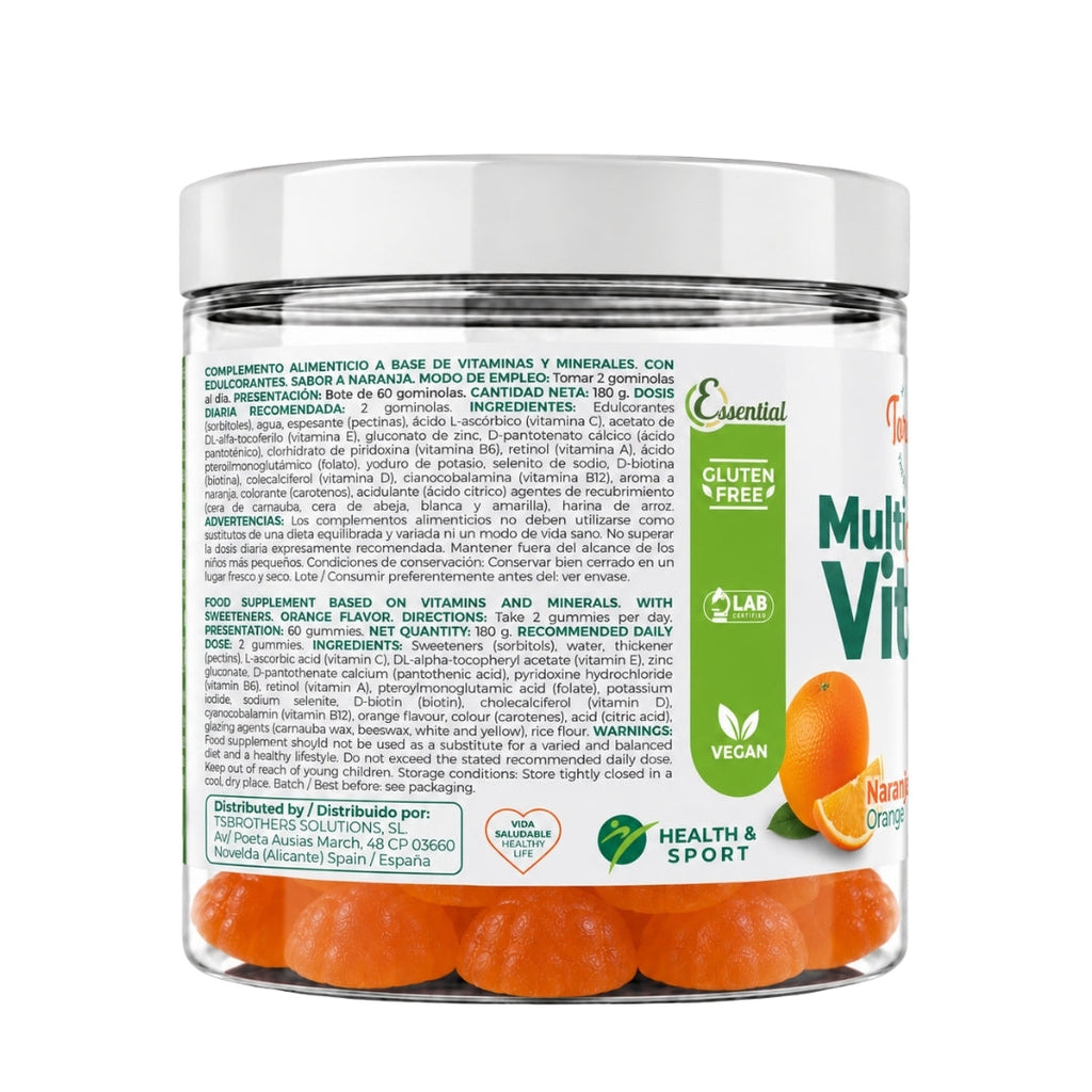 Torafood Gominolas Multivitamínicas 60 gummies Naranja