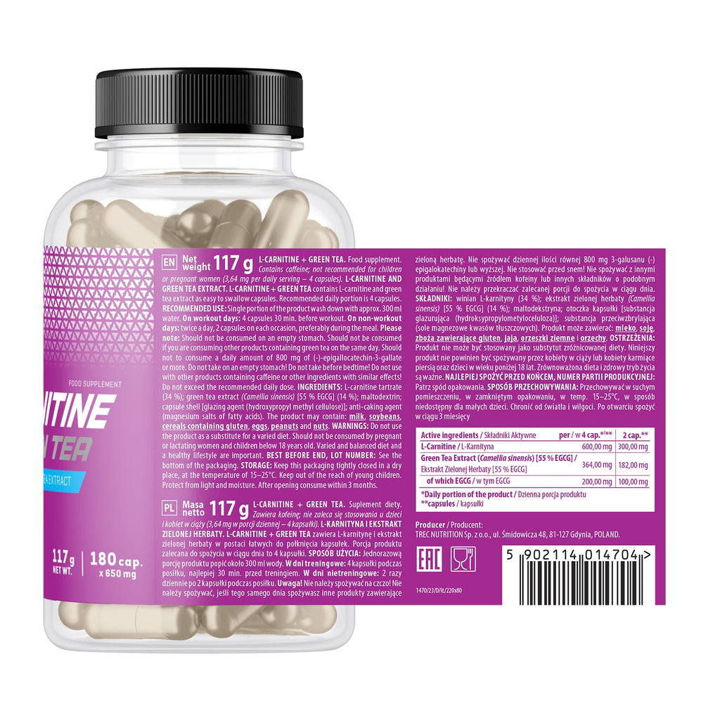 Trec L-Carnitine + Green Tea 90 y 180 cápsulas