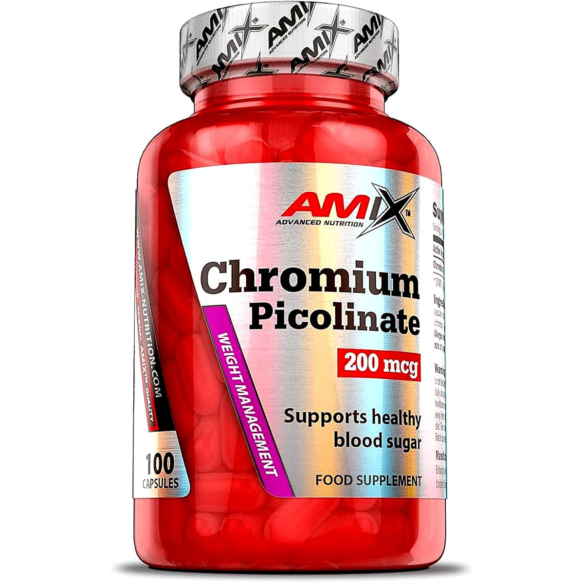 Amix Picolinato de Cromo 200 mcg 100 cápsulas