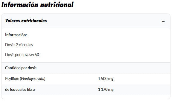 Amix Fibra Psyllium Husk 1500 mg 120 cápsulas