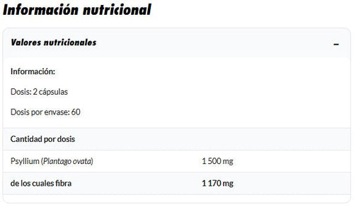 Amix Fibra Psyllium Husk 1500 mg 120 cápsulas