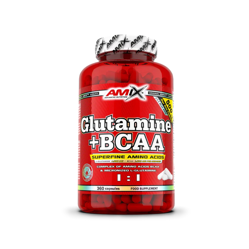 Amix Glutamina BCAA 360 cápsulas