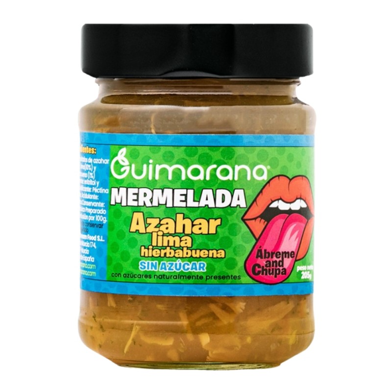 Guimarana Mermelada Sin Azúcar 205 g Pétalos de Azahar, Lima y Hierbabuena
