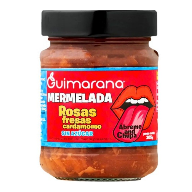 Guimarana Mermelada Sin Azúcar 205 g Pétalos de Rosa, Fresa y Cardamomo