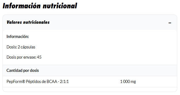 Amix Péptidos de Aminoácidos BCAA 90 cápsulas