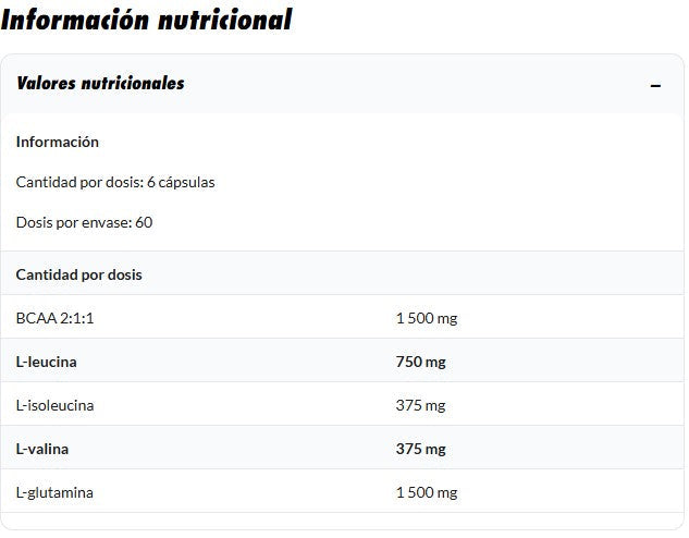 Amix Glutamina BCAA 360 cápsulas