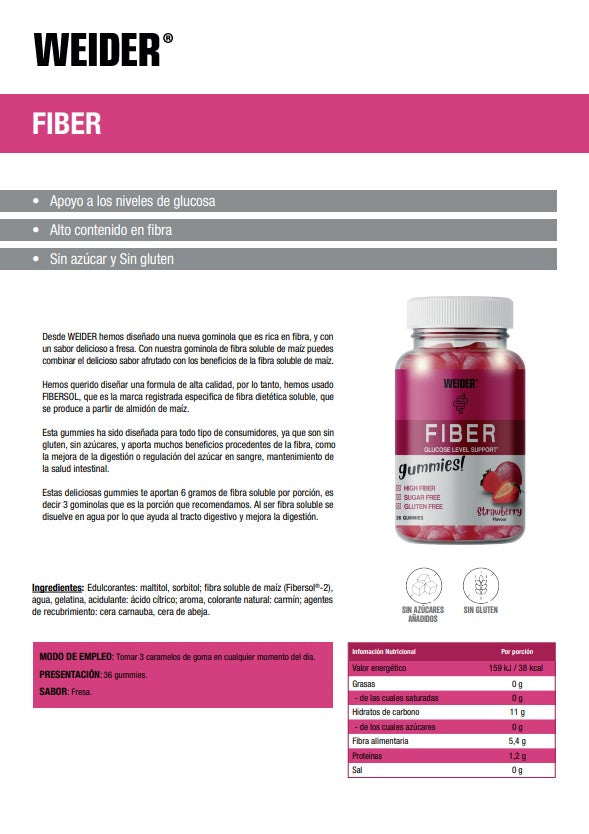 Weider Fiber Gummies Fresa