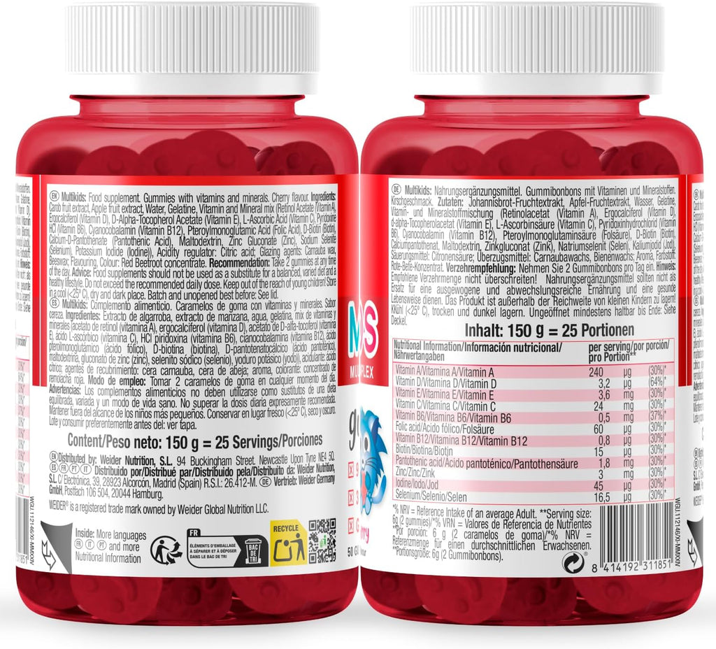 Weider Multikids Gummies Cereza