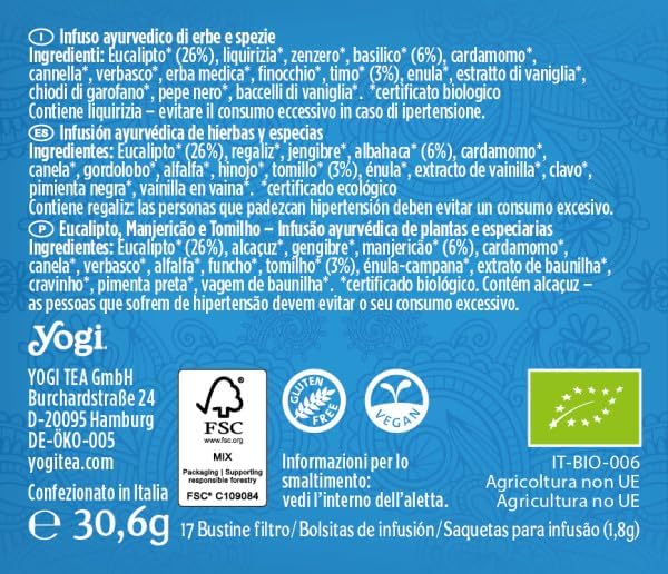 Yogi Tea Respiración 17 bolsitas